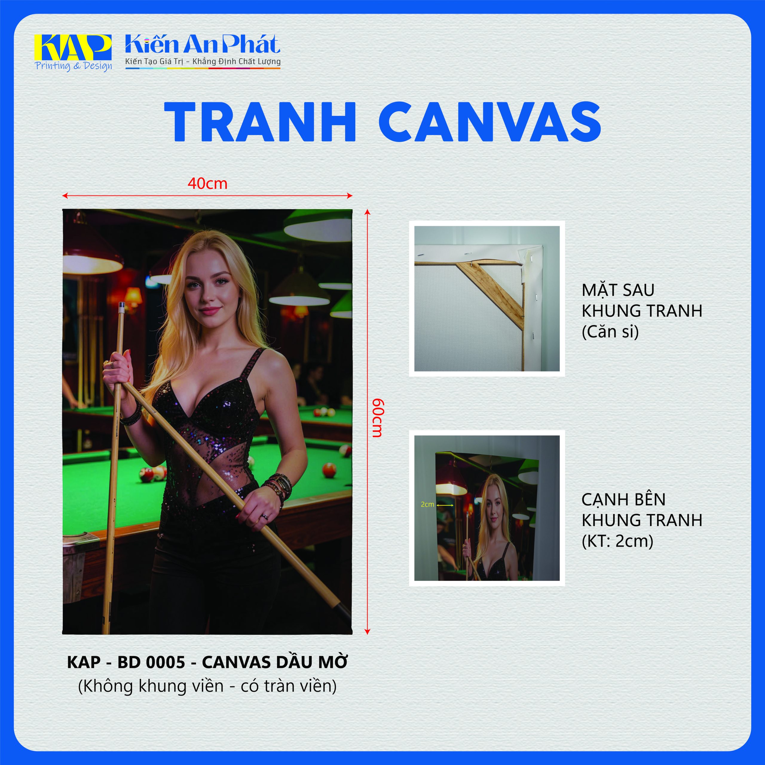 Tranh Canvas Nghệ Thuật Bida Hiện Đại BD 0005 Thông số kỹ thuật Tranh Canvas Nghệ Thuật Bida Hiện Đại BD 0005