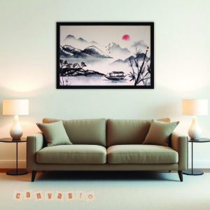 Tranh canvas phong cảnh thủy mặc | Mã số KAP-PC 0005