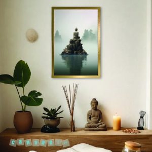 Tranh Canvas Đức Phật Thiền Định Trên Sông | Mã số: KAP-PG 0002
