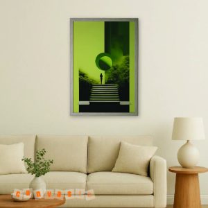 Tranh Canvas Trừu Tượng Khơi Nguồn Suy Tưởng TT 0002 – Chiều Sâu Không Gian Xanh Hiện Đại