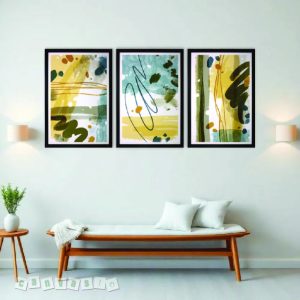 Bộ 3 bức tranh canvas trừu tượng đương đại (KAP-TT 0006)