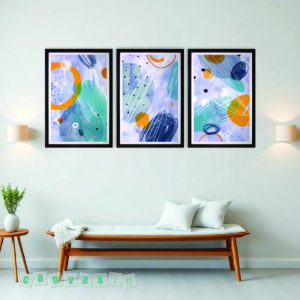 Bộ ba tranh Canvas trừu tượng nghệ thuật hiện đại (Mã số: KAP-TT 0014)