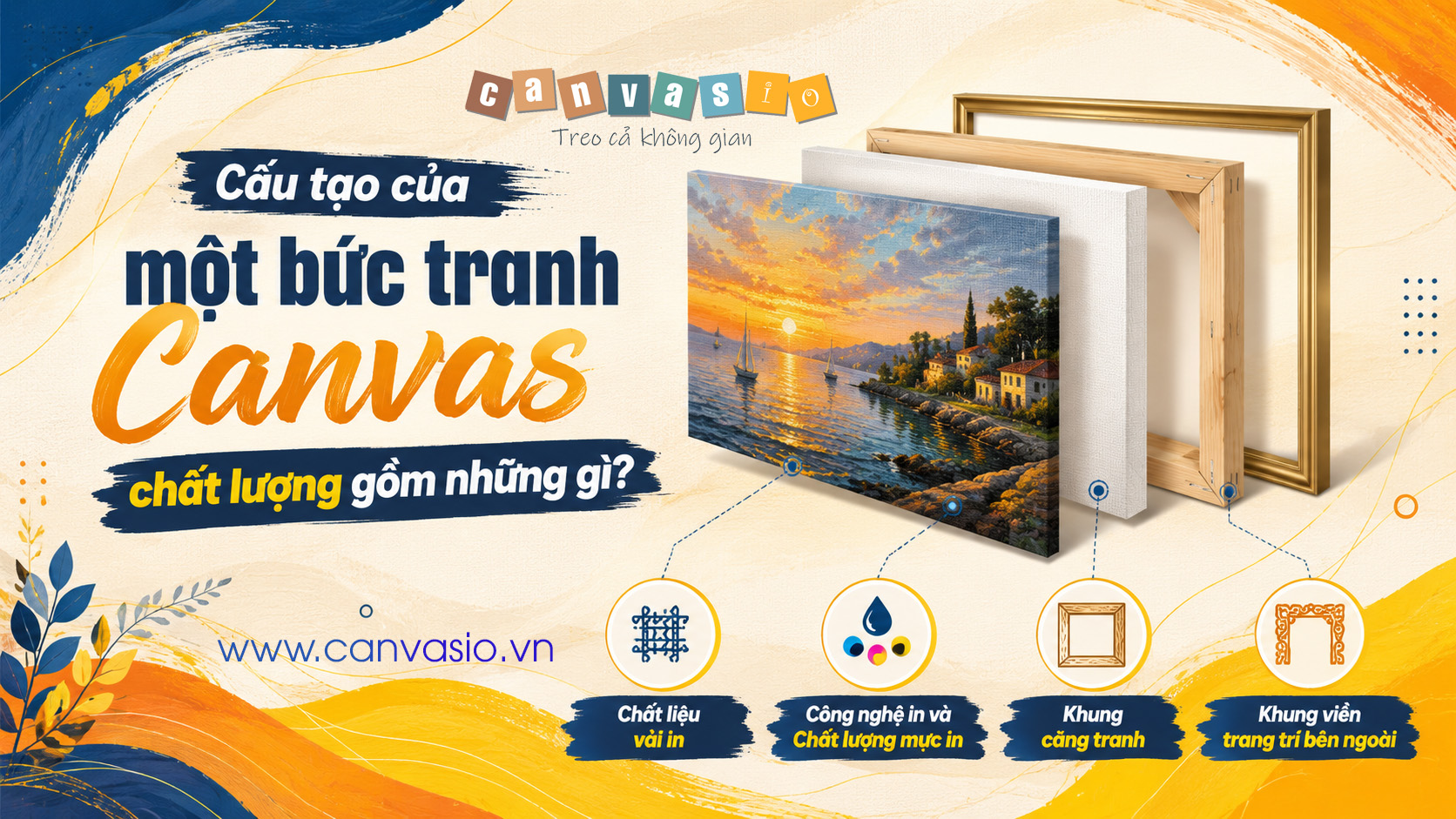Cấu tạo của một bức tranh Canvas chất lượng gồm những gì? Yếu tố kỹ thuật: "Bộ khung" quyết định độ bền của tranh Canvas