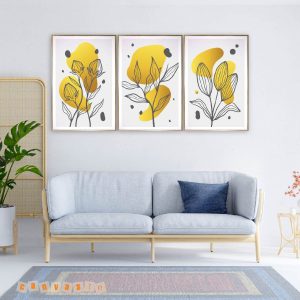 Bộ Tranh Canvas Trừu Tượng Hoa Lá Hiện Đại | Mã số KAP-HL 0007
