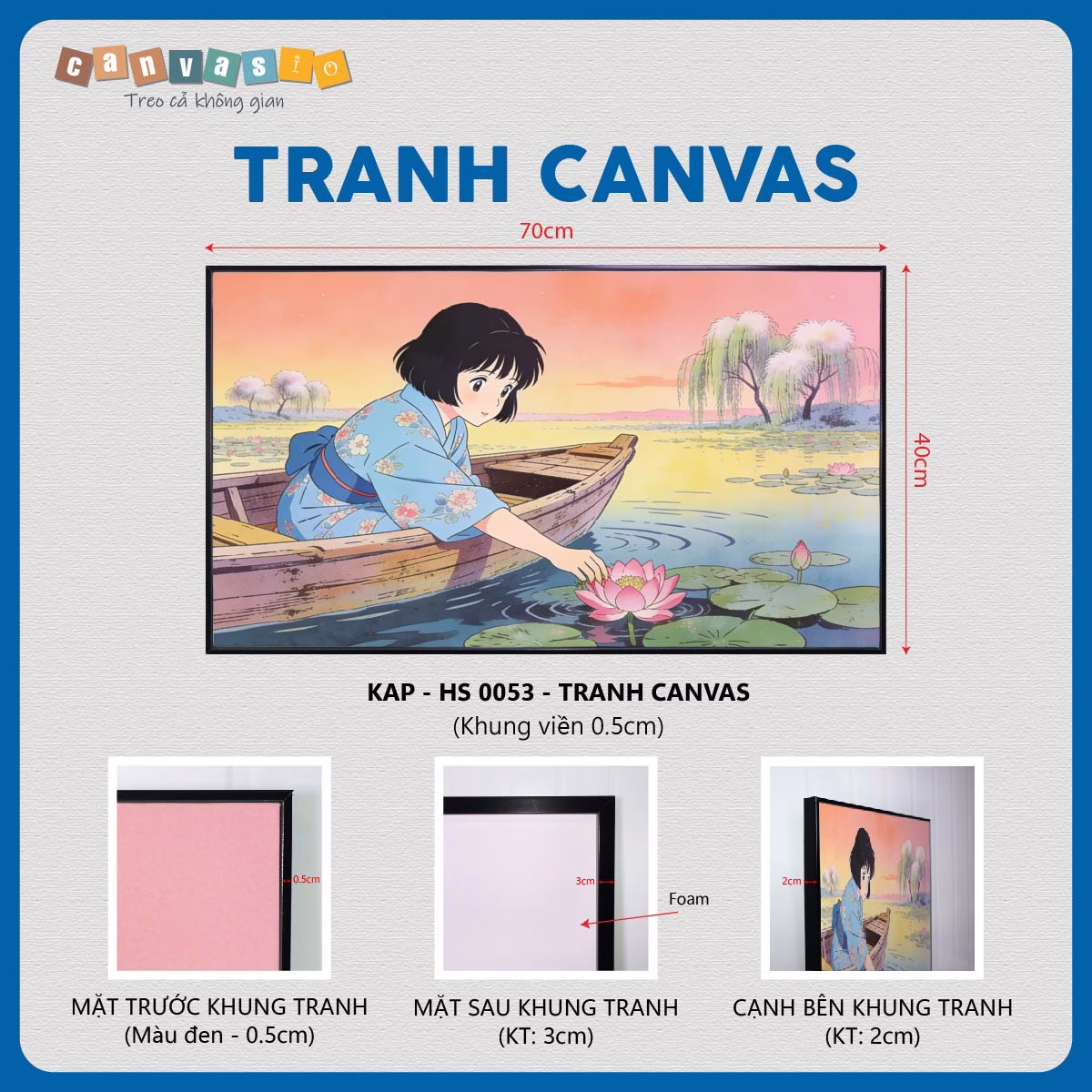 Tranh canvas cô gái bên hoa sen mang phong cách anime | Mã KAP-HS 0053 Tranh canvas cô gái bên hoa sen mang phong cách anime | Mã KAP-HS 0053