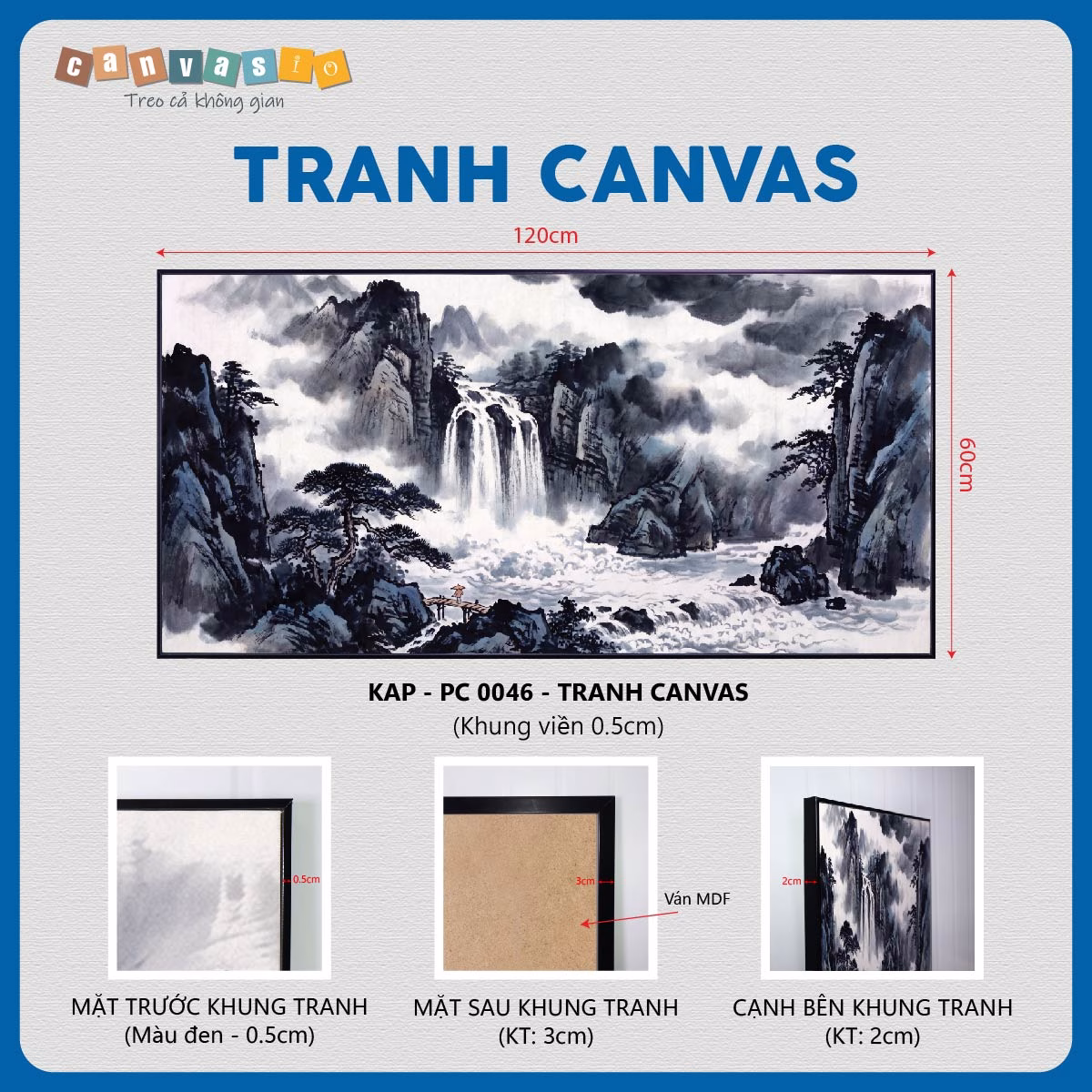 Tranh canvas sơn thủy hữu tình | Mã KAP-PC 0046 Tranh canvas sơn thủy hữu tình | Mã KAP-PC 0046