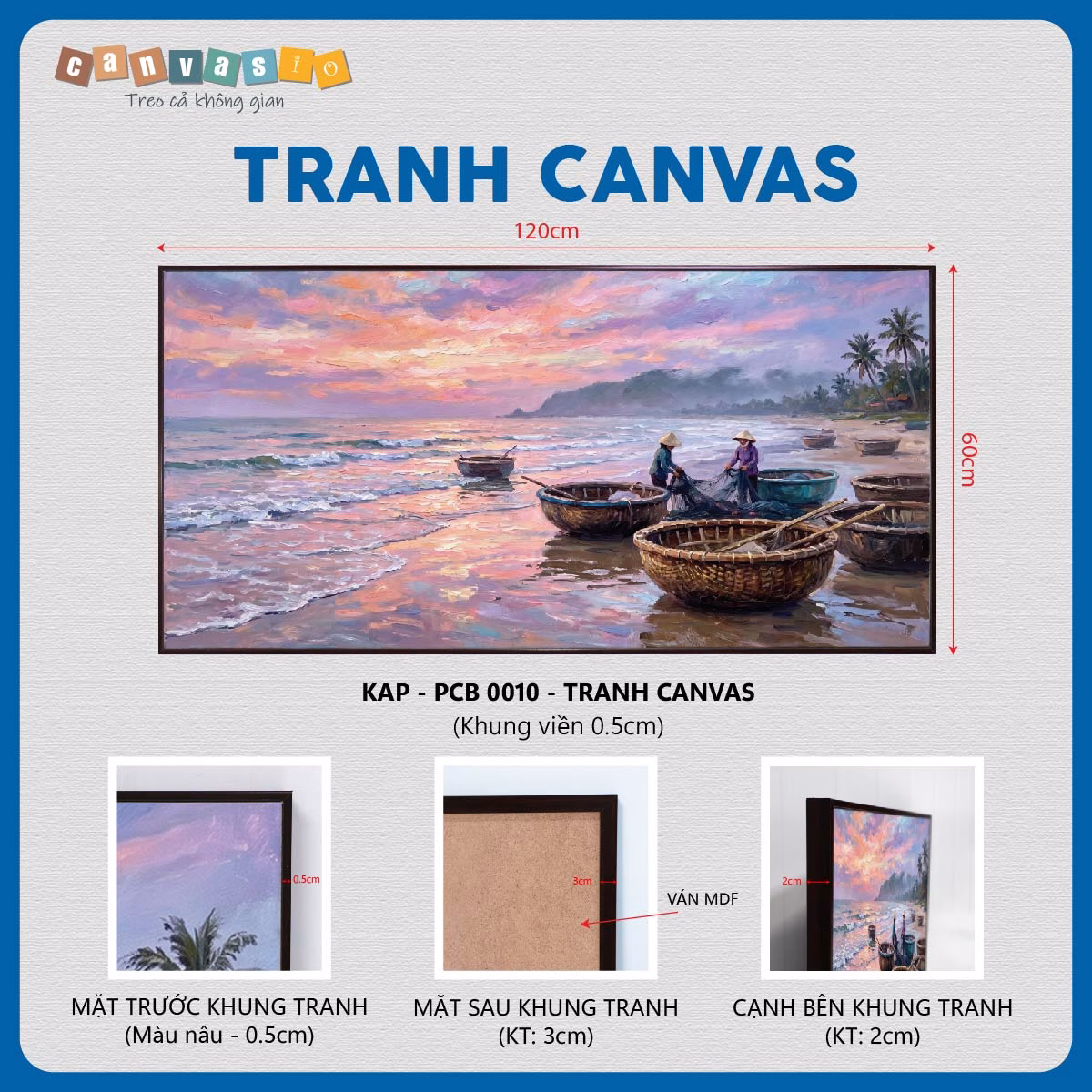 Tranh canvas cảnh biển bình minh và ngư dân | Mã KAP-PCB 0010 Tranh canvas cảnh biển bình minh và ngư dân | Mã KAP-PCB 0010
