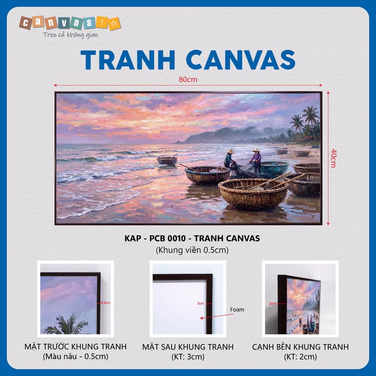 Tranh canvas cảnh biển bình minh và ngư dân | Mã KAP-PCB 0010 Tranh canvas cảnh biển bình minh và ngư dân | Mã KAP-PCB 0010