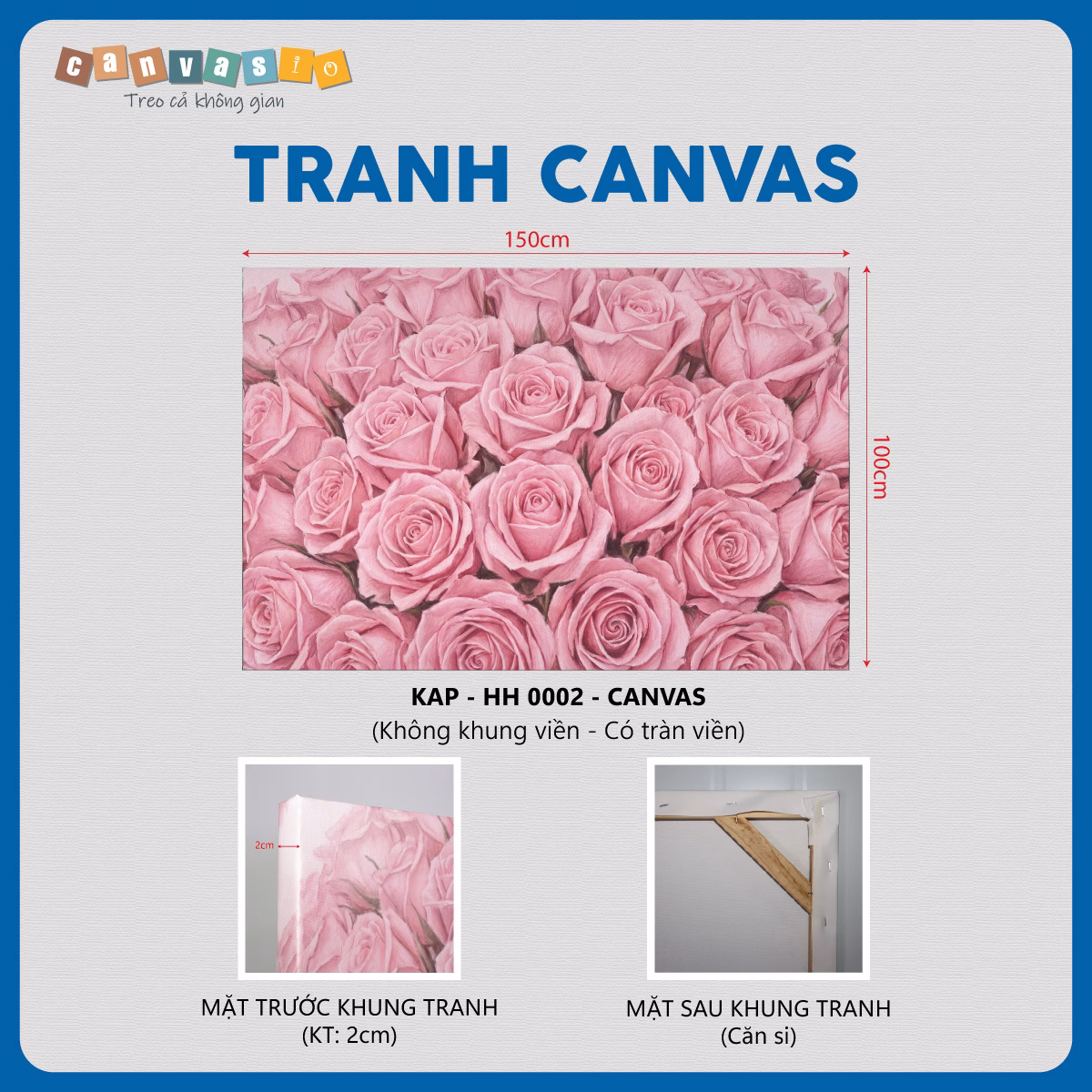 Tranh canvas hoa hồng tràn viền hiện đại | Mã KAP-HH 0002 Tranh canvas hoa hồng tràn viền hiện đại | Mã KAP-HH 0002
