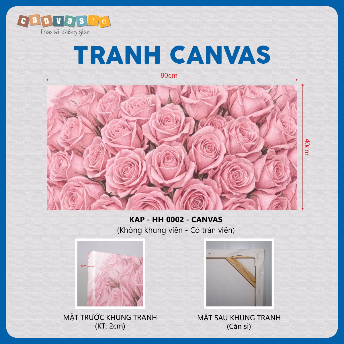 Tranh canvas hoa hồng tràn viền hiện đại | Mã KAP-HH 0002 Tranh canvas hoa hồng tràn viền hiện đại | Mã KAP-HH 0002