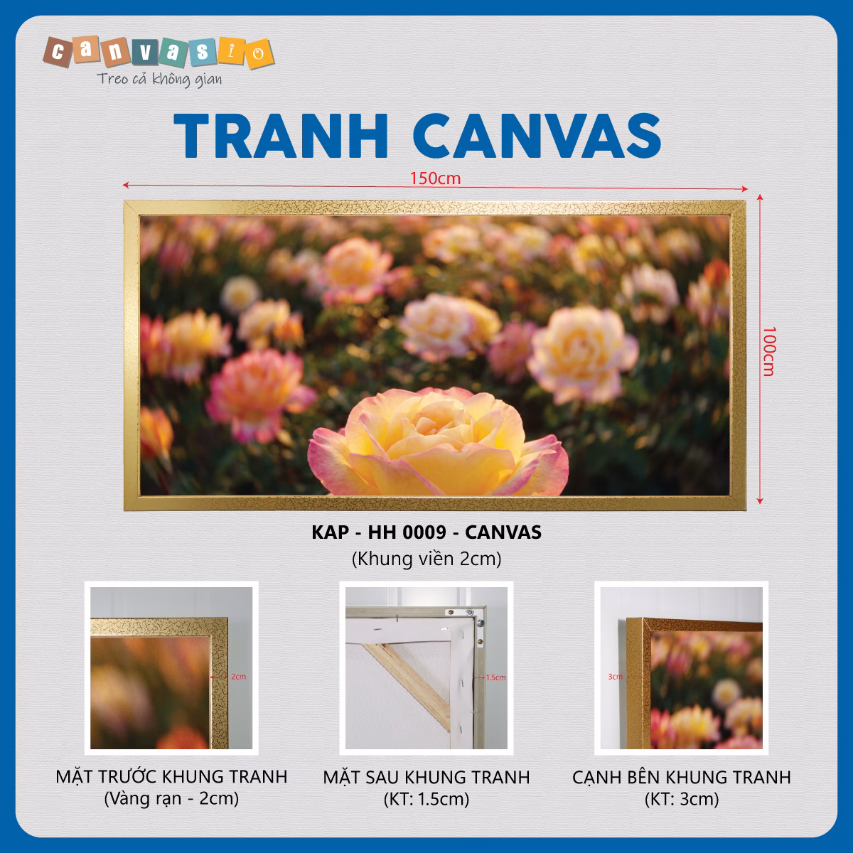 Tranh canvas hoa hồng mang vẻ đẹp rực rỡ vào không gian sống | Mã KAP-HH 0009 Tranh canvas hoa hồng mang vẻ đẹp rực rỡ vào không gian sống | Mã KAP-HH 0009