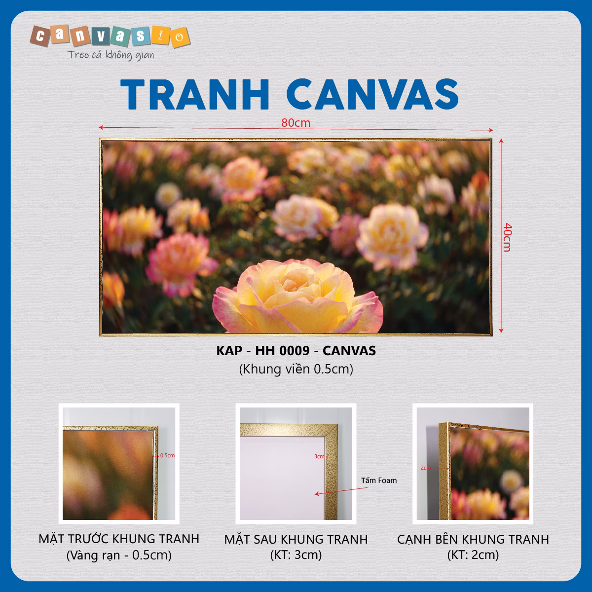 Tranh canvas hoa hồng mang vẻ đẹp rực rỡ vào không gian sống | Mã KAP-HH 0009 Tranh canvas hoa hồng mang vẻ đẹp rực rỡ vào không gian sống | Mã KAP-HH 0009