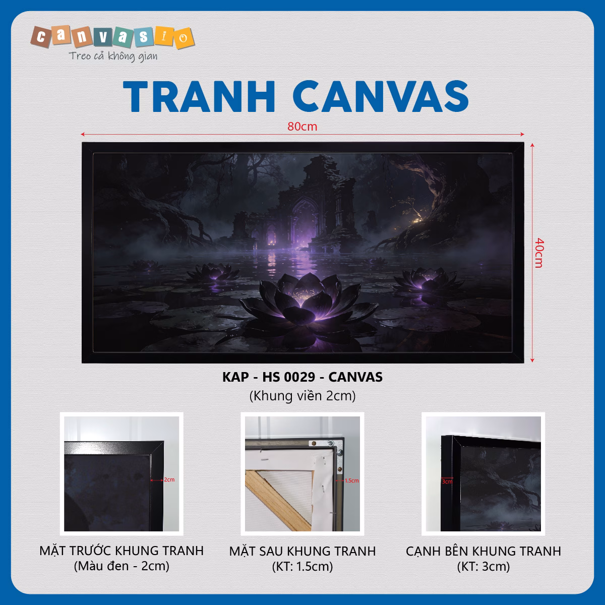 Tranh canvas phong cảnh huyền bí đầm hoa sen tím | Mã KAP-HS 0029 Tranh canvas phong cảnh huyền bí đầm hoa sen tím | Mã KAP-HS 0029
