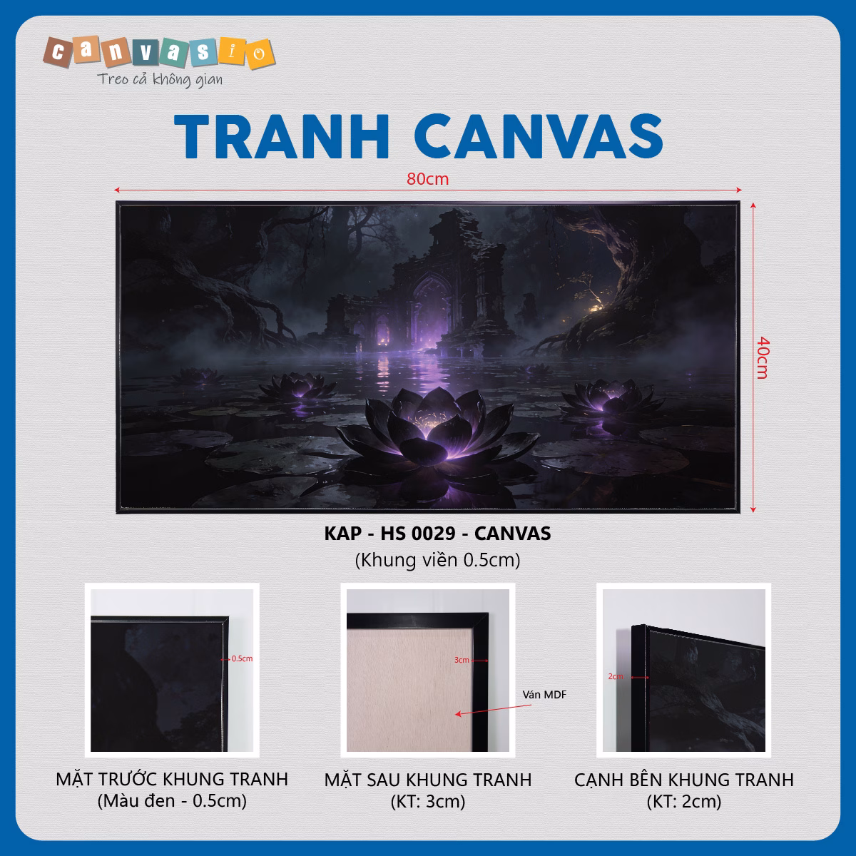 Tranh canvas phong cảnh huyền bí đầm hoa sen tím | Mã KAP-HS 0029 Tranh canvas phong cảnh huyền bí đầm hoa sen tím | Mã KAP-HS 0029
