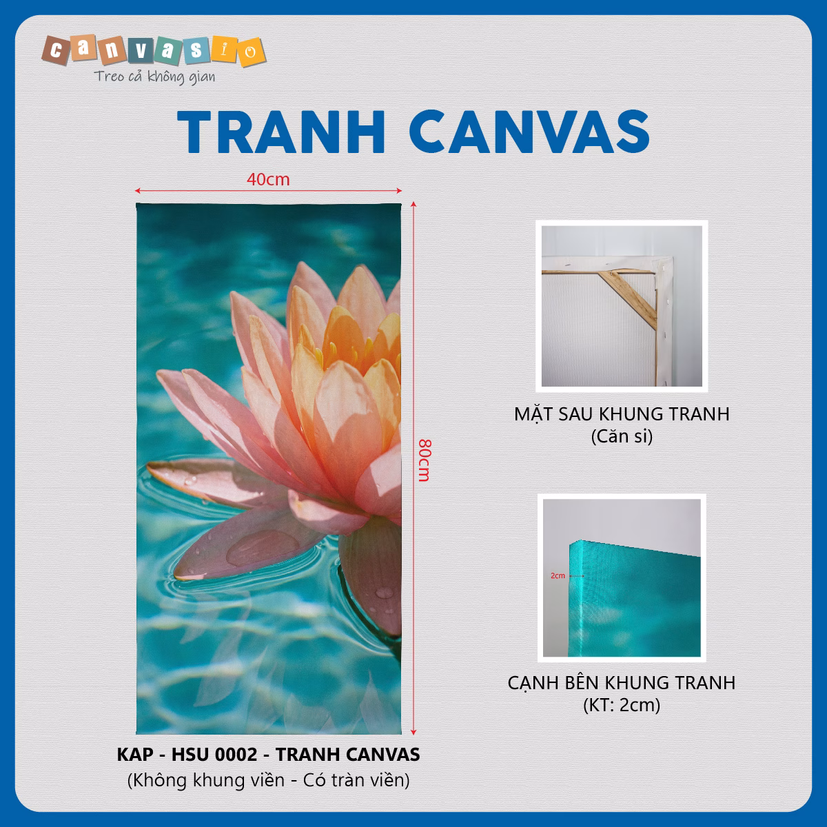 Tranh canvas hoa súng trang trí nghệ thuật hiện đại | Mã KAP-HSU 0002 Tranh canvas hoa súng trang trí nghệ thuật hiện đại | Mã KAP-HSU 0002