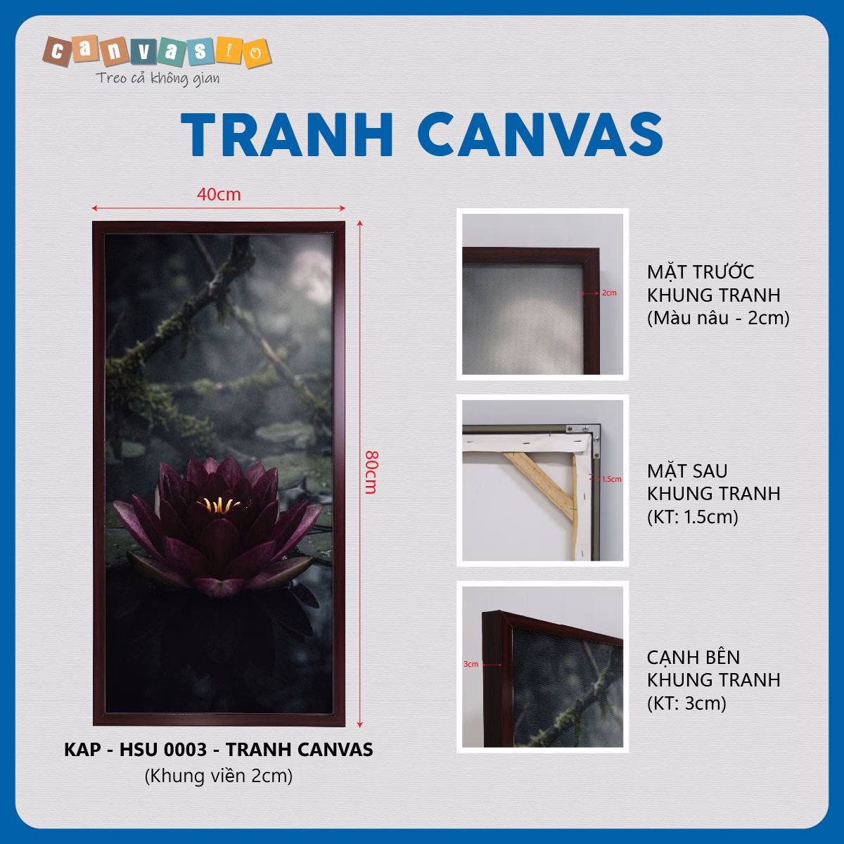 Tranh canvas hoa súng tím mang vẻ đẹp huyền bí | Mã KAP-HSU 0003 Tranh canvas hoa súng tím mang vẻ đẹp huyền bí | Mã KAP-HSU 0003