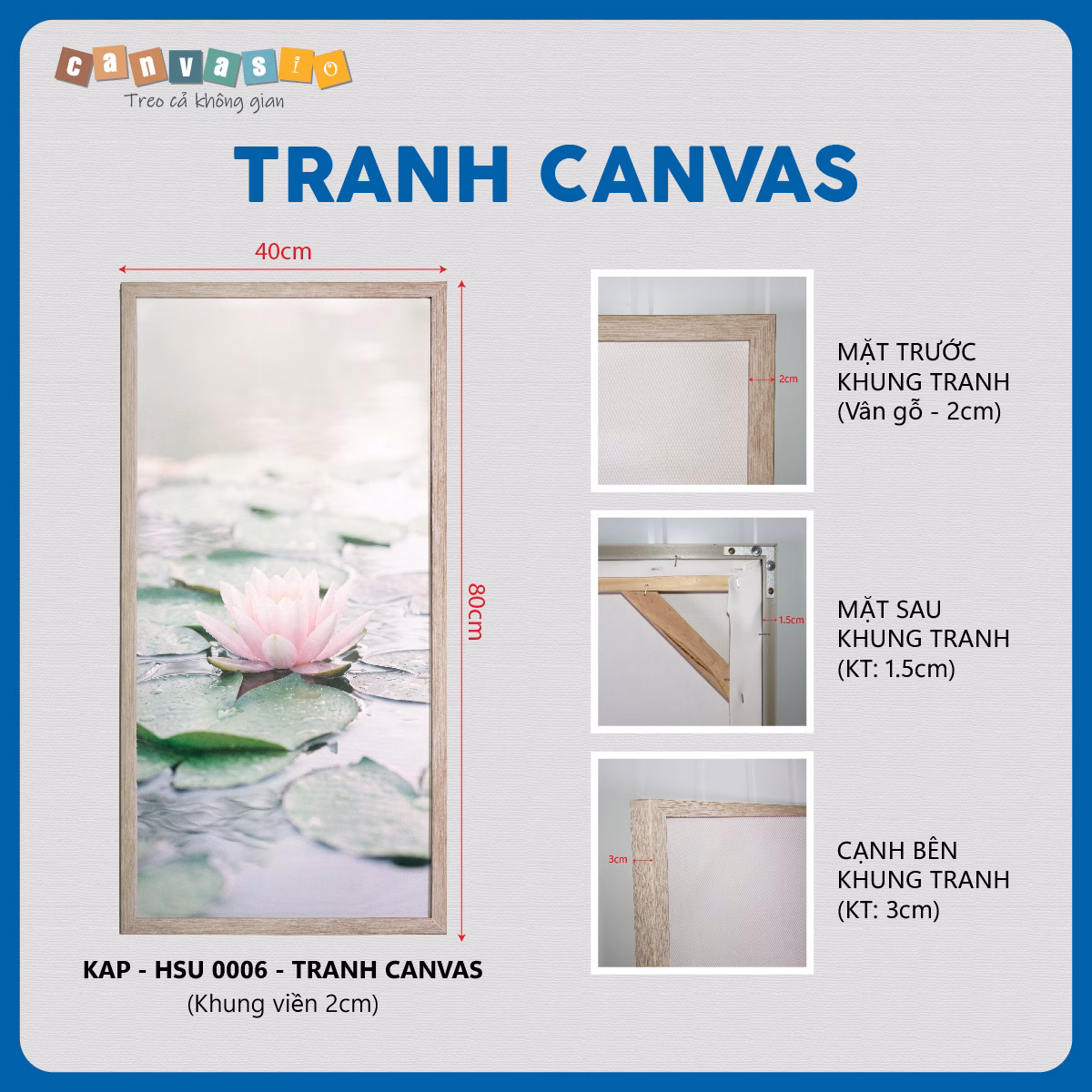 Tranh canvas hoa súng hồng thanh tịnh | Mã KAP-HSU 0006 Tranh canvas hoa súng hồng thanh tịnh | Mã KAP-HSU 0006