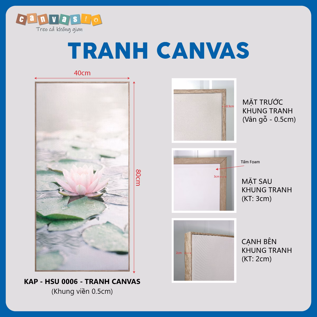 Tranh canvas hoa súng hồng thanh tịnh | Mã KAP-HSU 0006 Tranh canvas hoa súng hồng thanh tịnh | Mã KAP-HSU 0006
