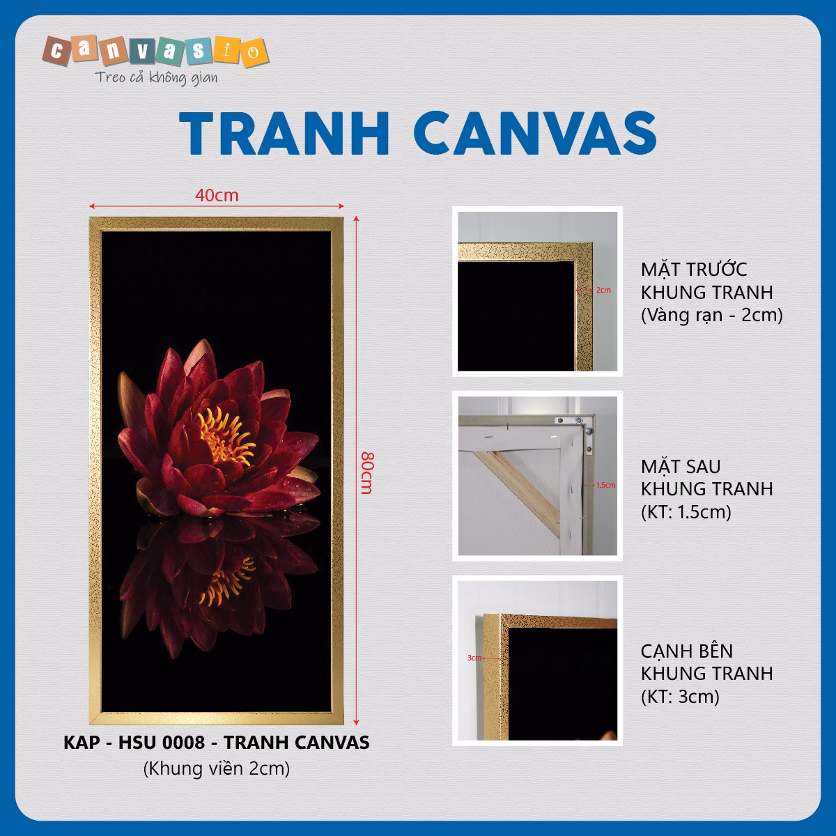 Tranh canvas hoa súng đỏ nghệ thuật sang trọng | Mã KAP-HSU 0008 Tranh canvas hoa súng đỏ nghệ thuật sang trọng | Mã KAP-HSU 0008