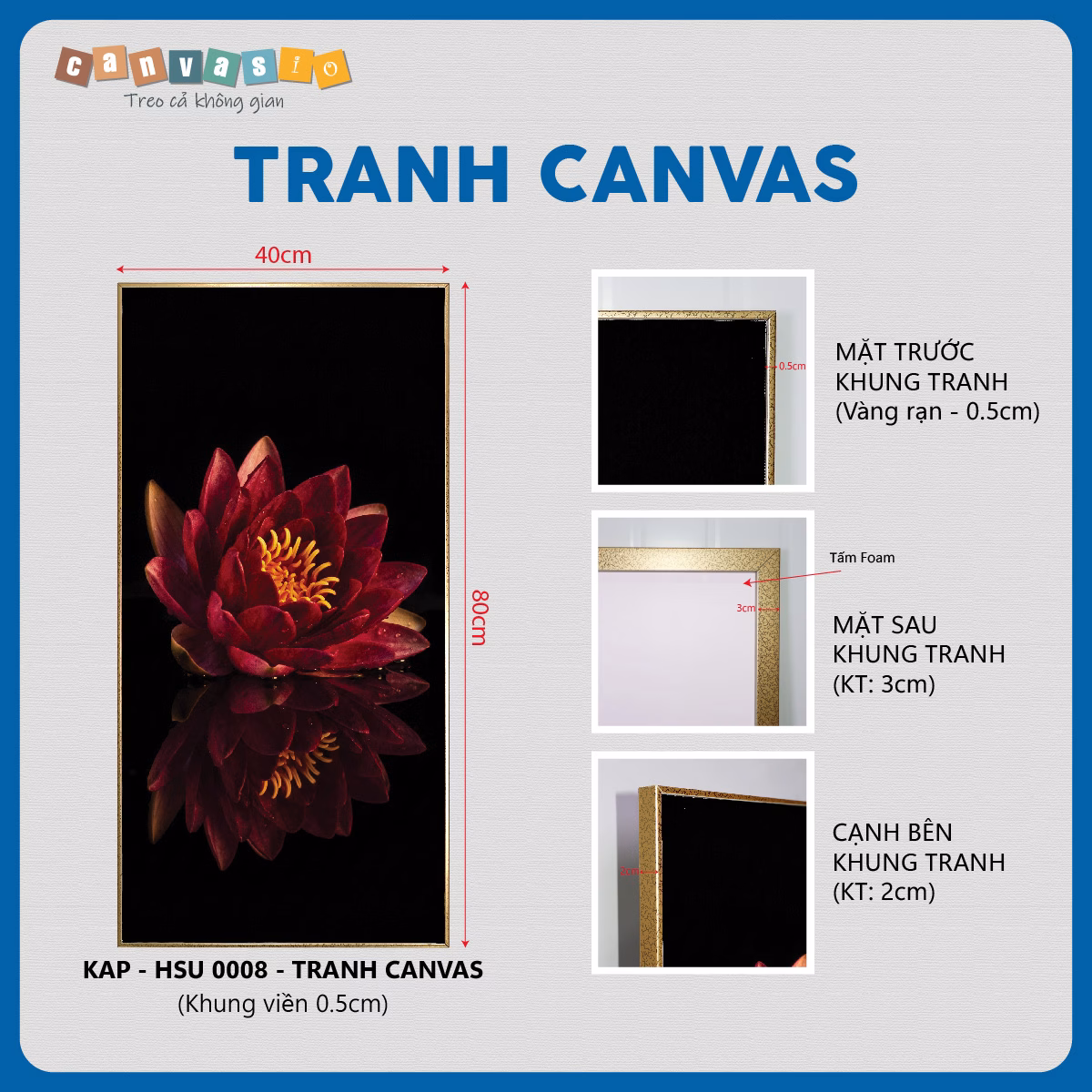 Tranh canvas hoa súng đỏ nghệ thuật sang trọng | Mã KAP-HSU 0008 Tranh canvas hoa súng đỏ nghệ thuật sang trọng | Mã KAP-HSU 0008