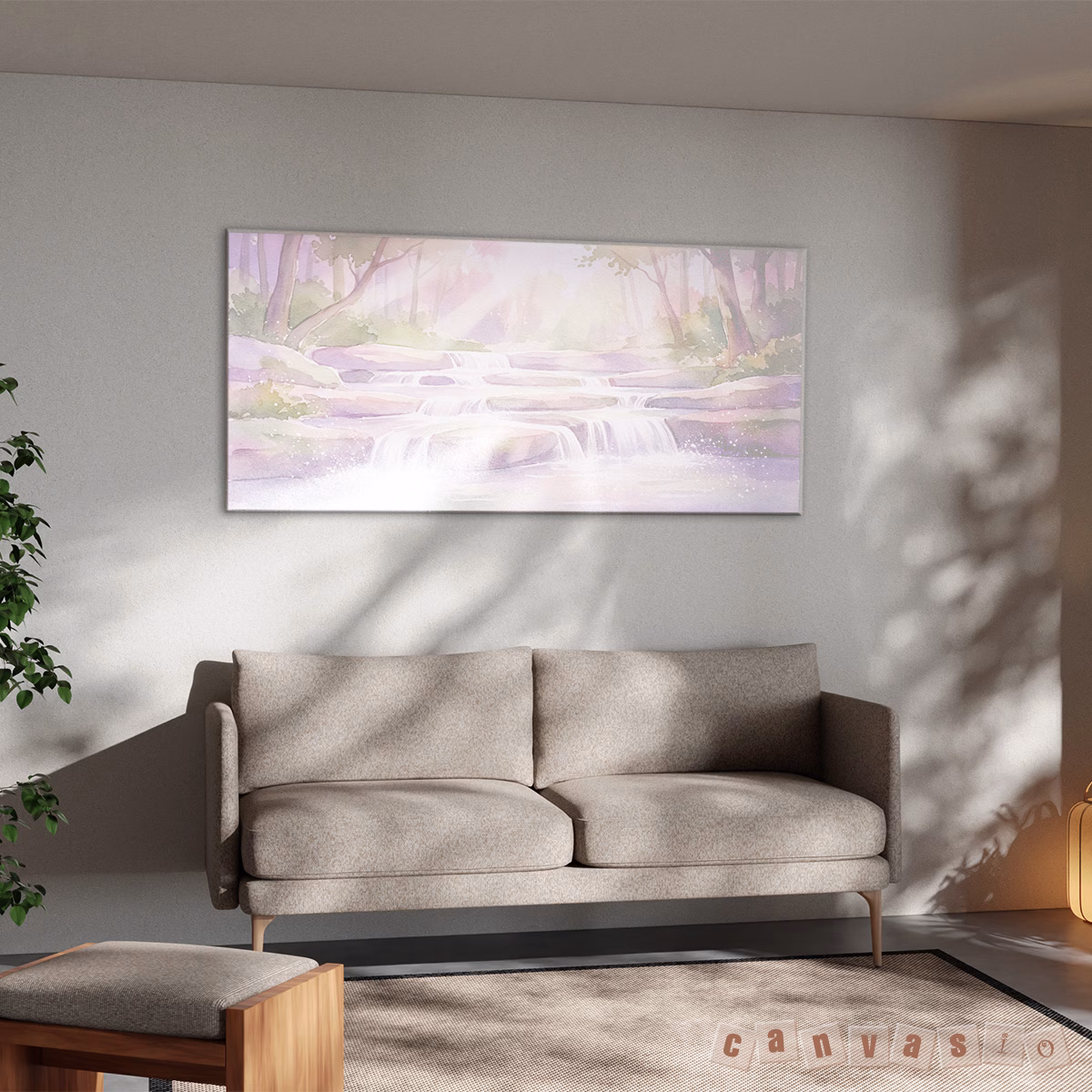 Tranh canvas phong cảnh suối rừng nghệ thuật | Mã KAP-PC 0041