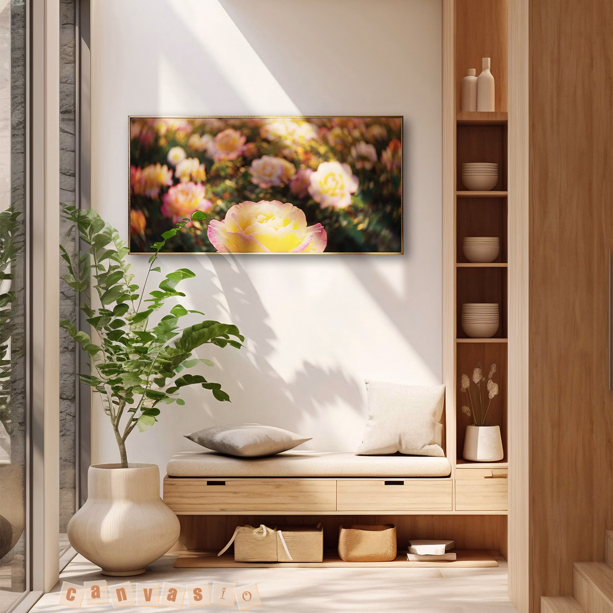 Tranh canvas hoa hồng mang vẻ đẹp rực rỡ vào không gian sống | Mã KAP-HH 0009