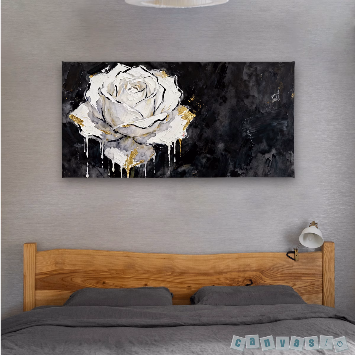 Tranh canvas hoa hồng trắng nghệ thuật sang trọng | Mã KAP-HH 0025
