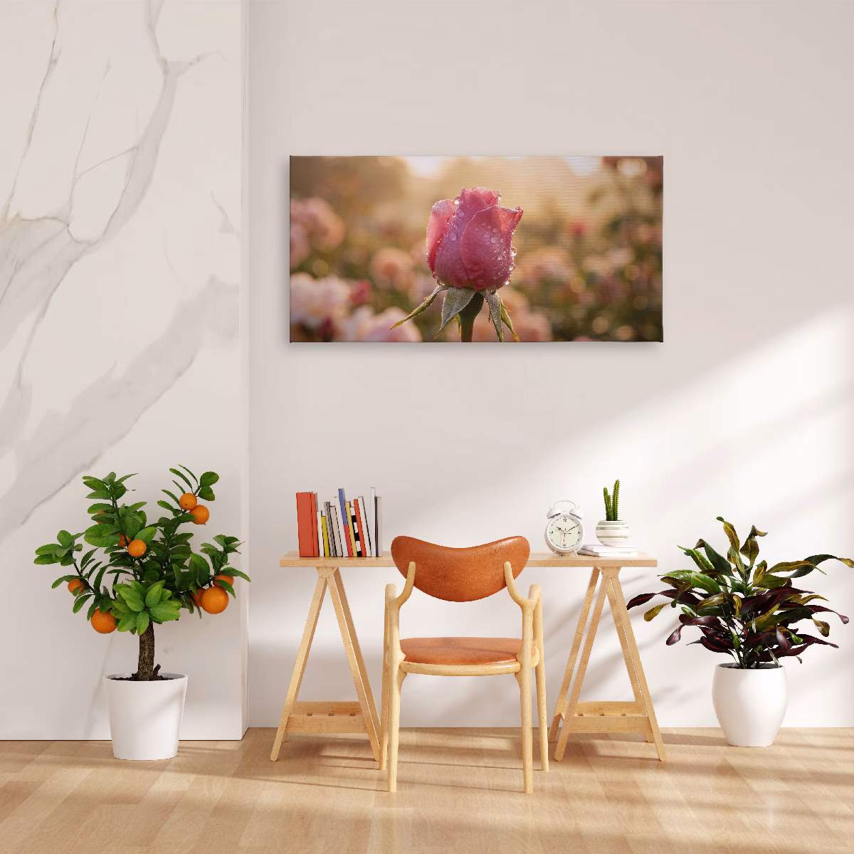Tranh canvas hoa hồng đọng sương | Mã KAP-HH 0037