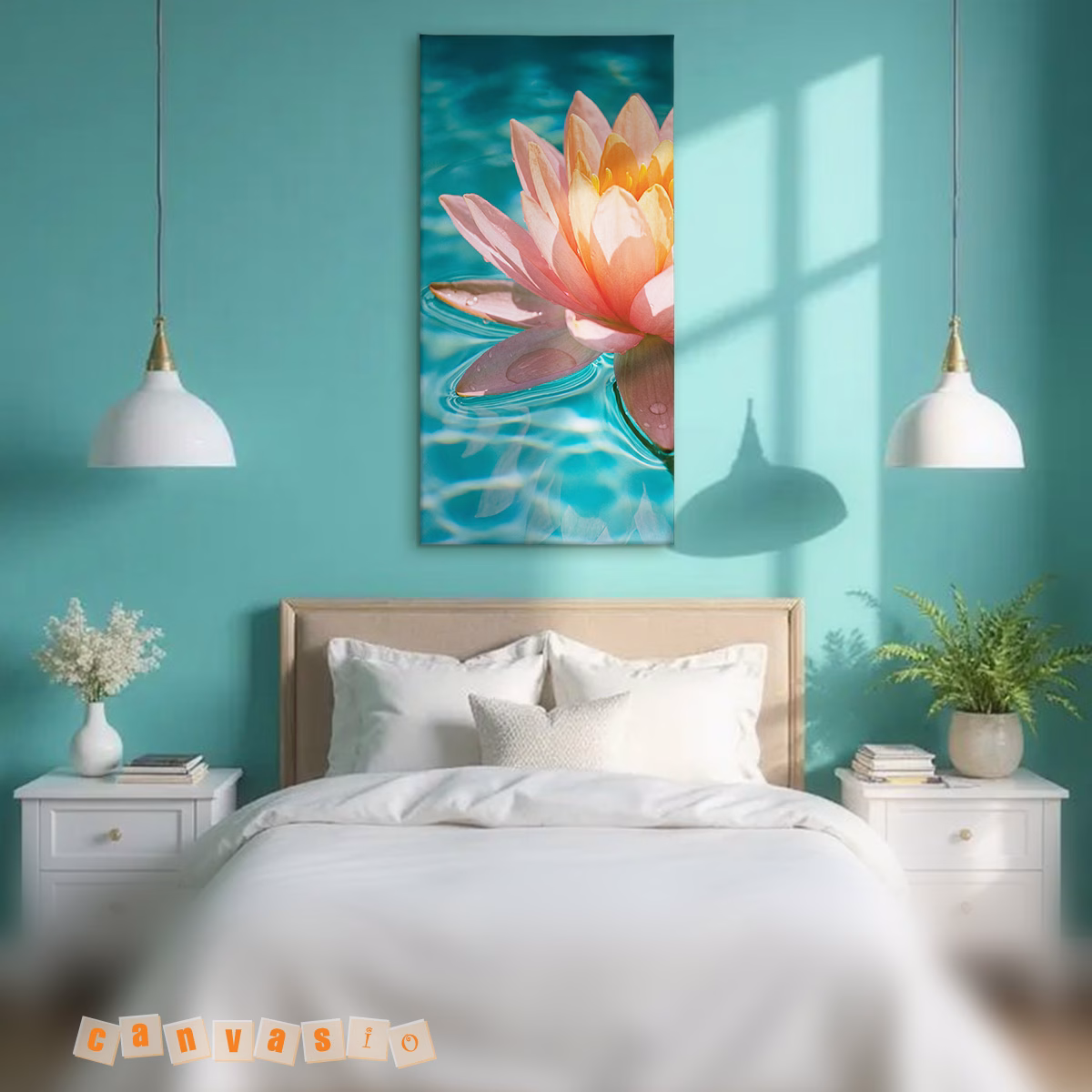 Tranh canvas hoa súng trang trí nghệ thuật hiện đại | Mã KAP-HSU 0002