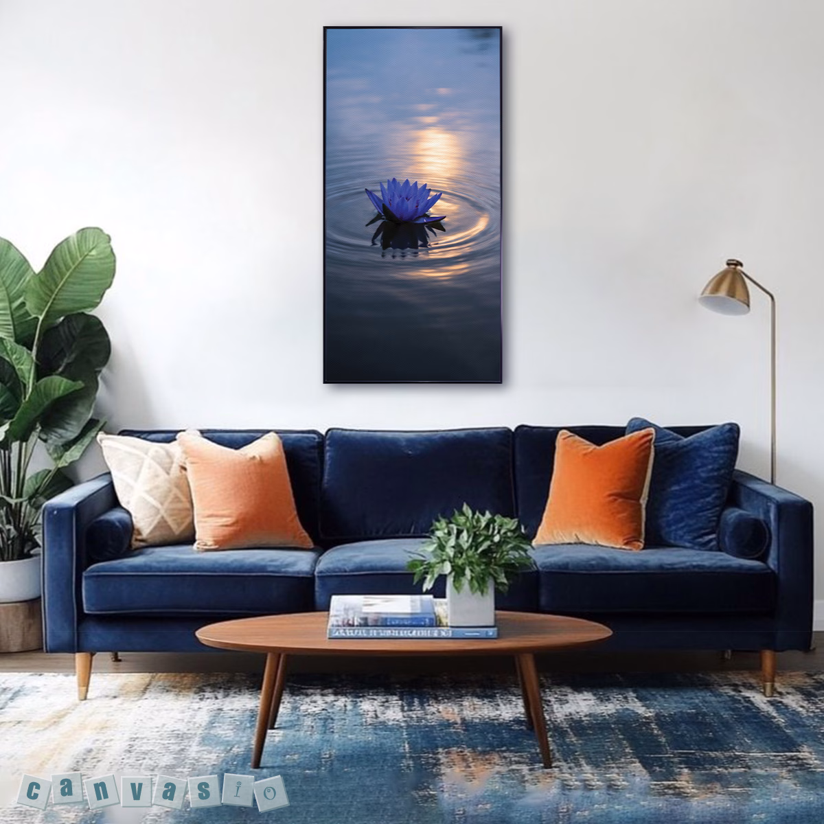 Tranh canvas hoa súng xanh nghệ thuật | Mã KAP-HSU 0004