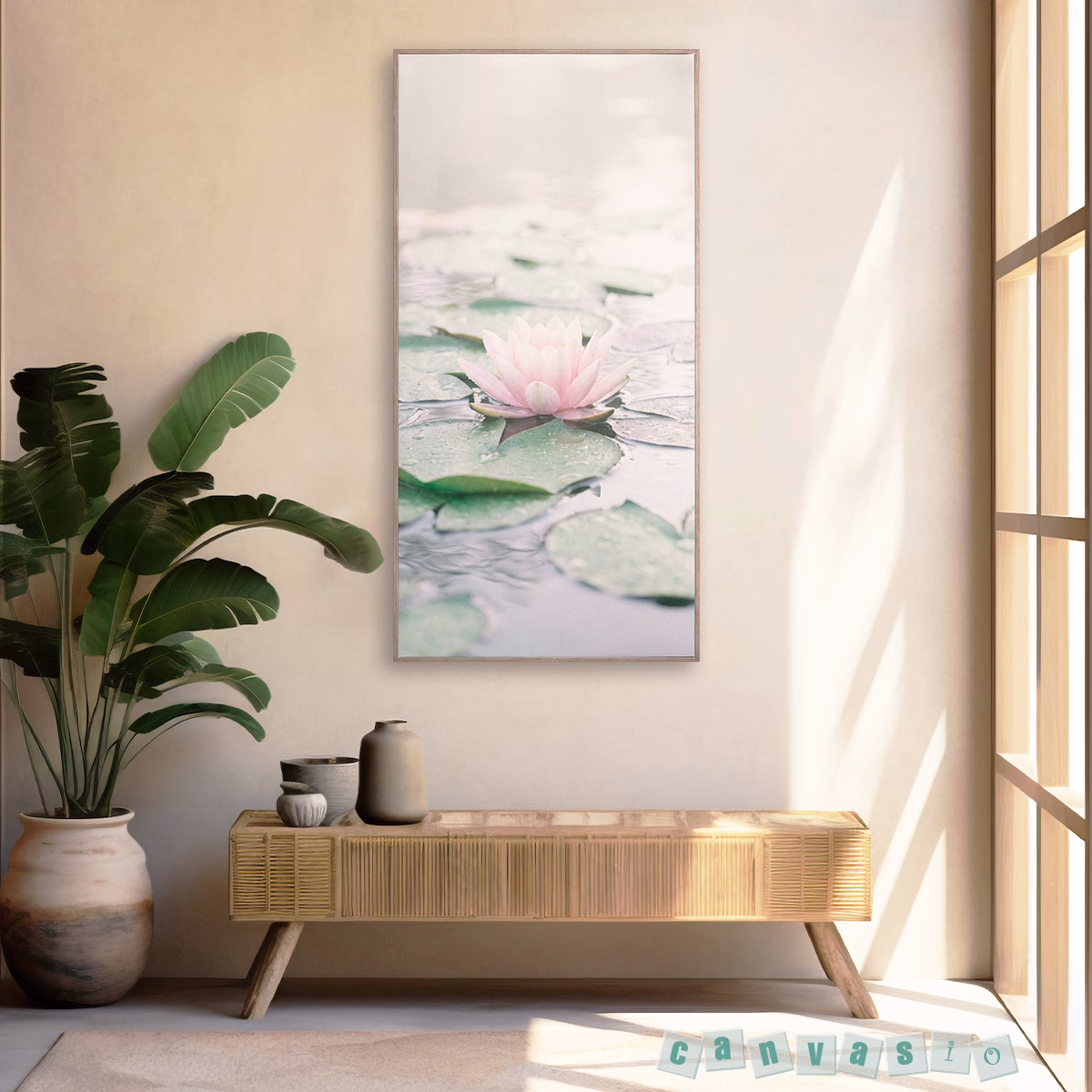 Tranh canvas hoa súng hồng thanh tịnh | Mã KAP-HSU 0006