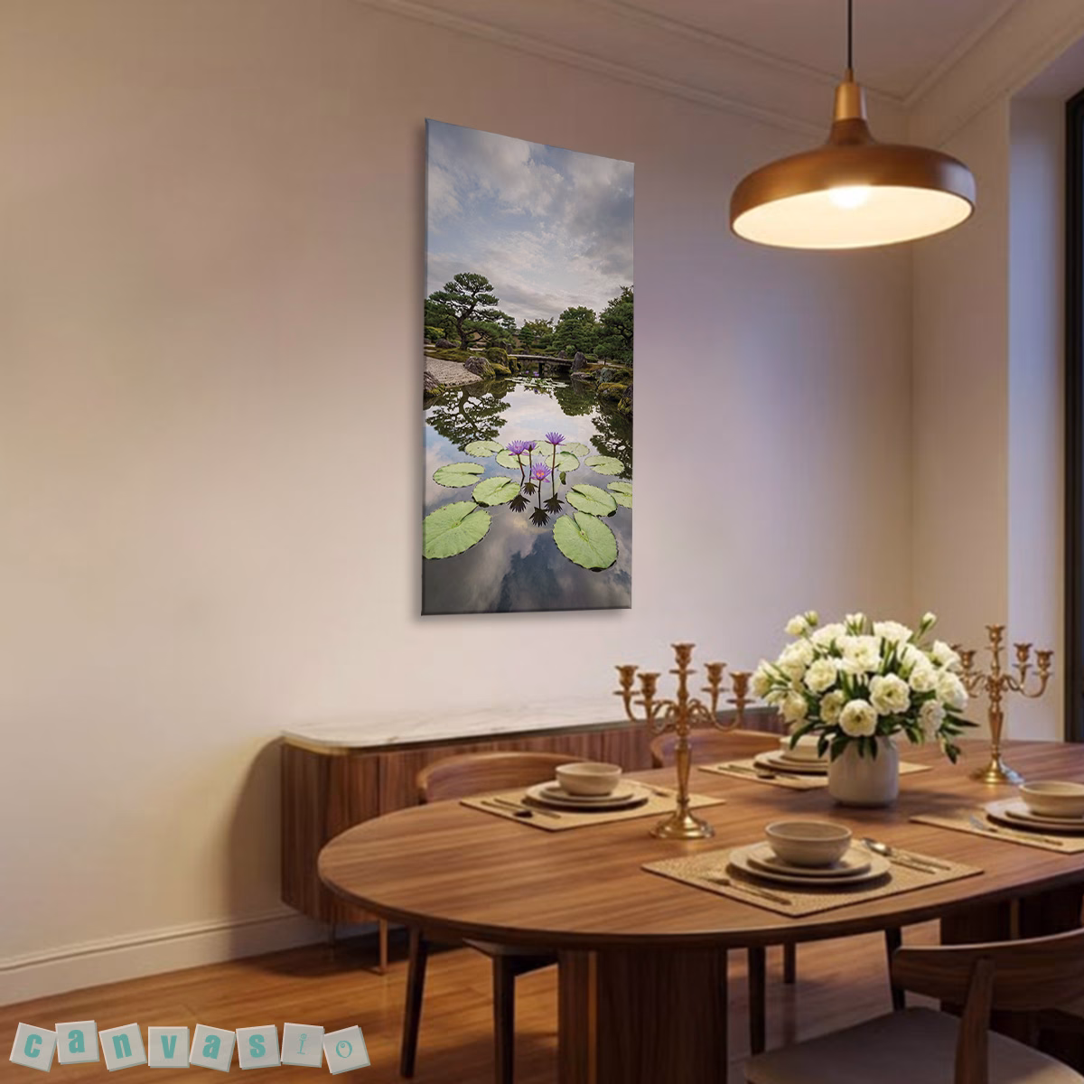 Tranh canvas phong cảnh hồ hoa súng | Mã KAP-HSU 0016