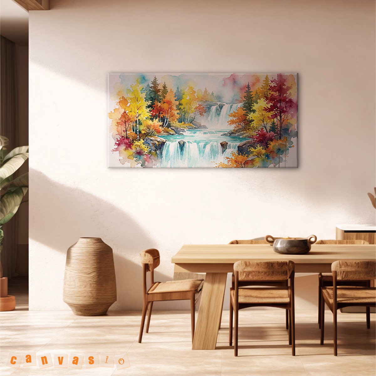 Tranh canvas phong cảnh thác nước mùa thu | Mã KAP-PC 0023
