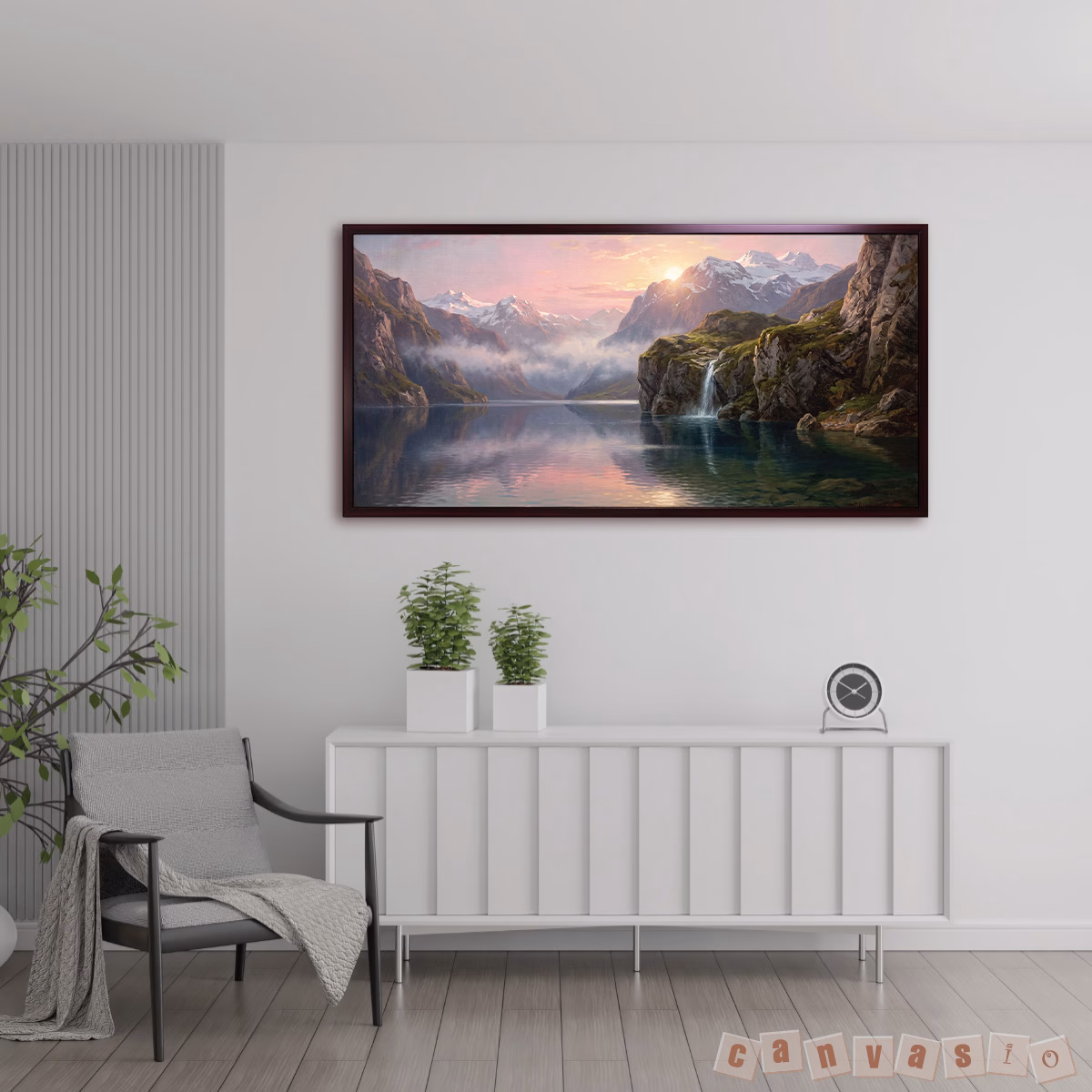 Tranh canvas phong cảnh núi non hồ nước | Mã KAP-PC 0048