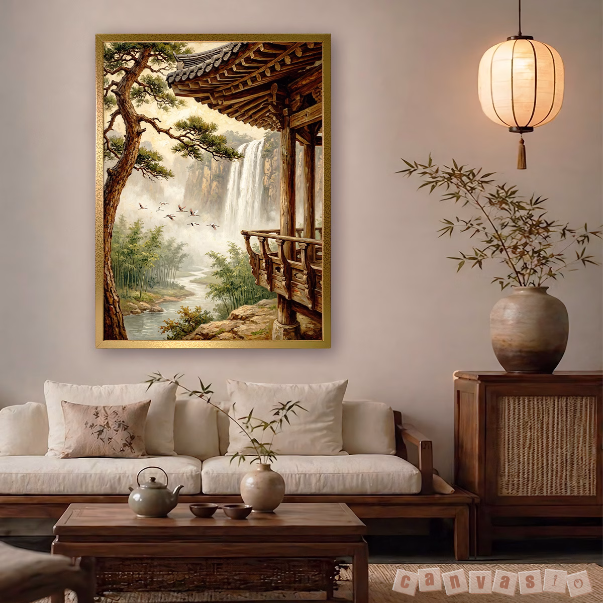 Tranh canvas treo tường phong cảnh sơn thủy hữu tình | Mã KAP-PC 0063