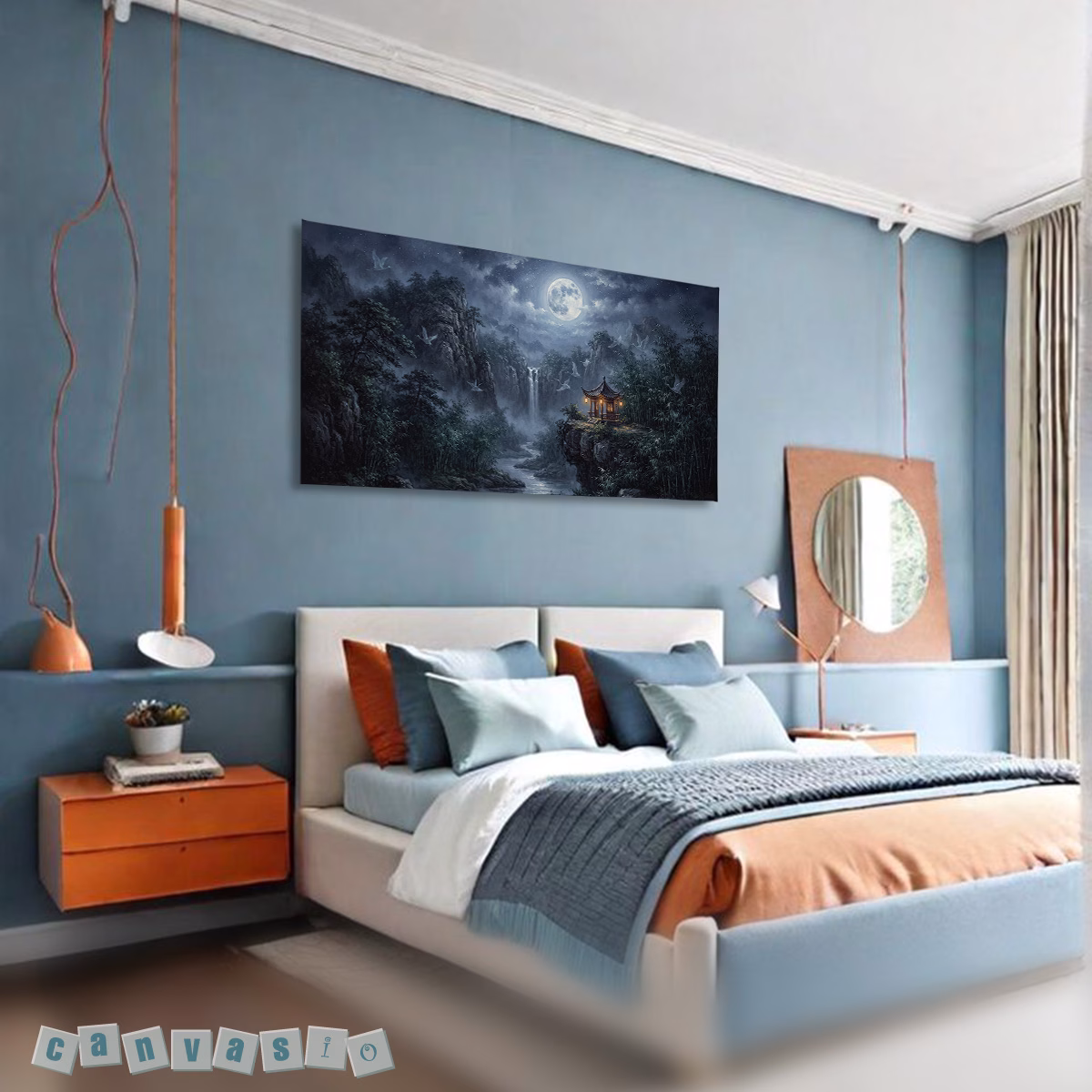 Tranh canvas phong cảnh đêm trăng huyền bí | Mã KAP-PC 0072
