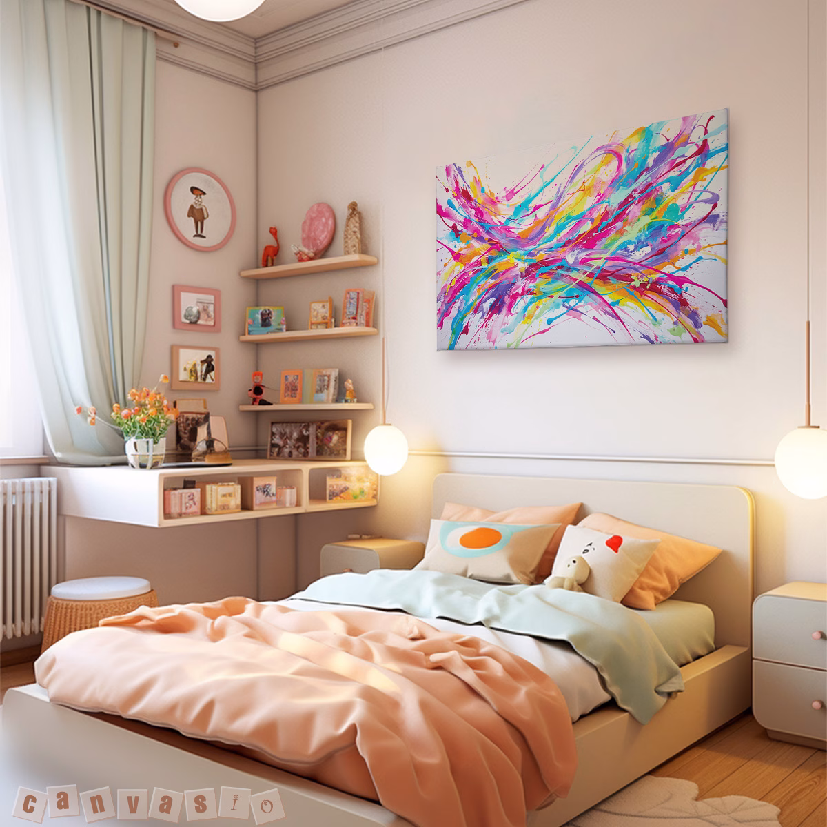 Tranh canvas trừu tượng sắc màu hiện đại | Mã KAP-TT 0050