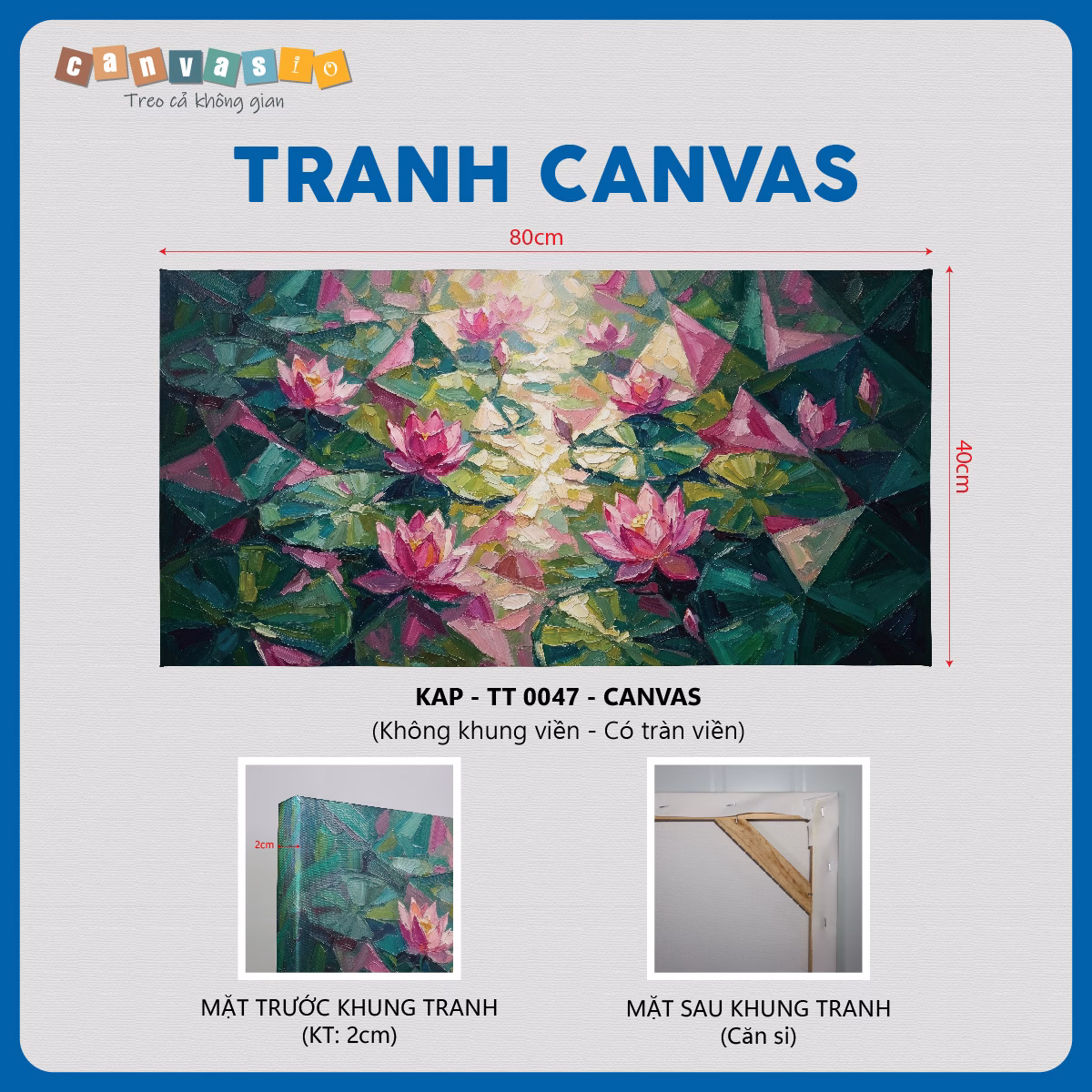 Tranh canvas hoa sen nghệ thuật | Mã KAP - TT 0047 Tranh canvas hoa sen nghệ thuật | Mã KAP - TT 0047