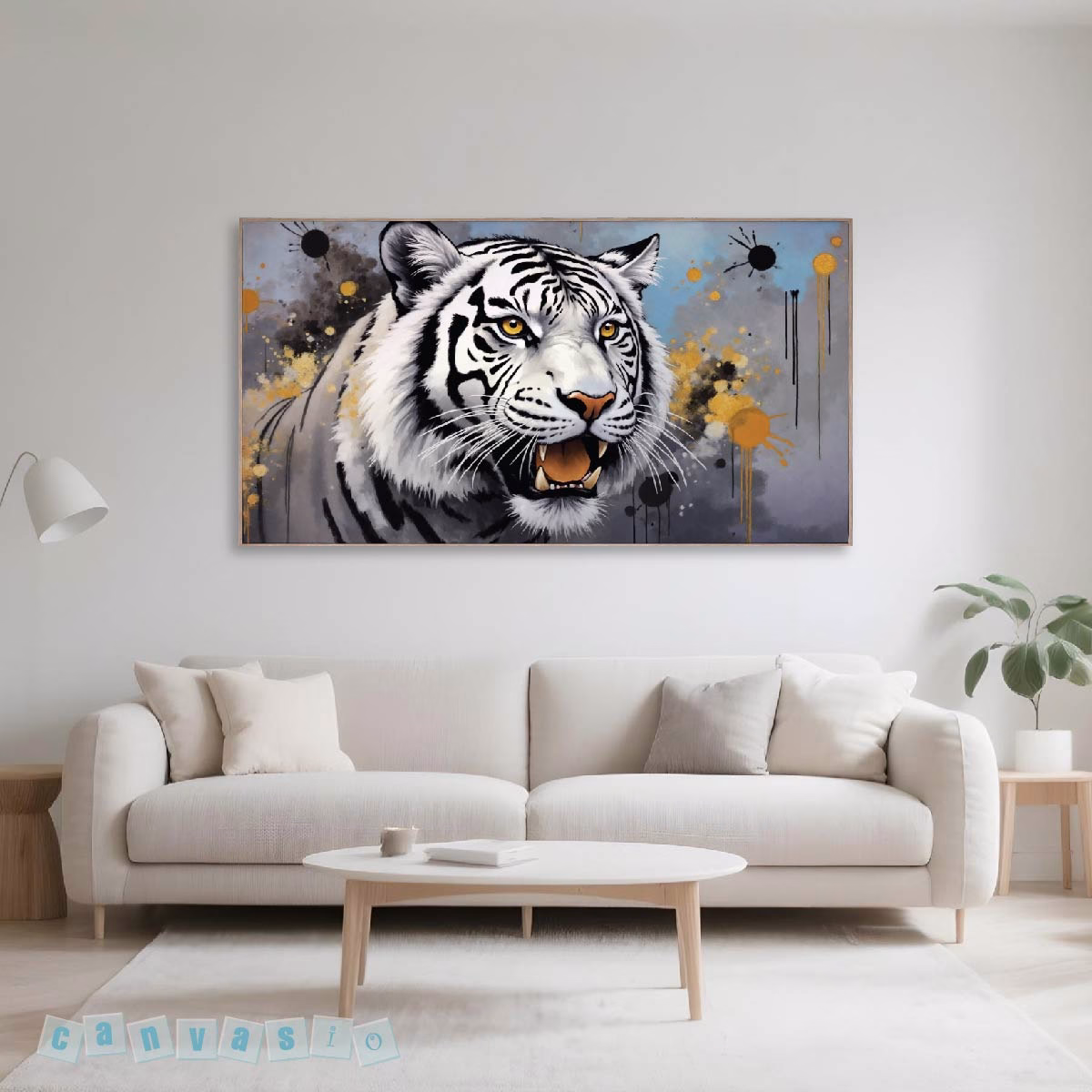 Tranh canvas hổ trắng nghệ thuật | Mã KAP-CH 0001