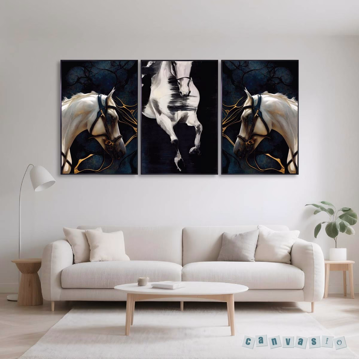 Bộ Tranh Canvas Ngựa Phi Nước Đại Sang Trọng | KAP-CN 0002