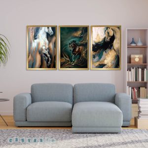 Bộ 3 tranh canvas mã đáo | Mã số KAP-ĐV 0005
