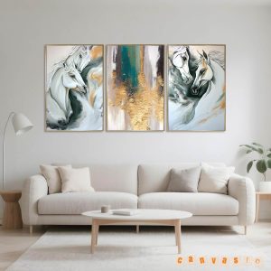 Bộ 3 tranh canvas mã đáo | Mã số KAP-ĐV 0006