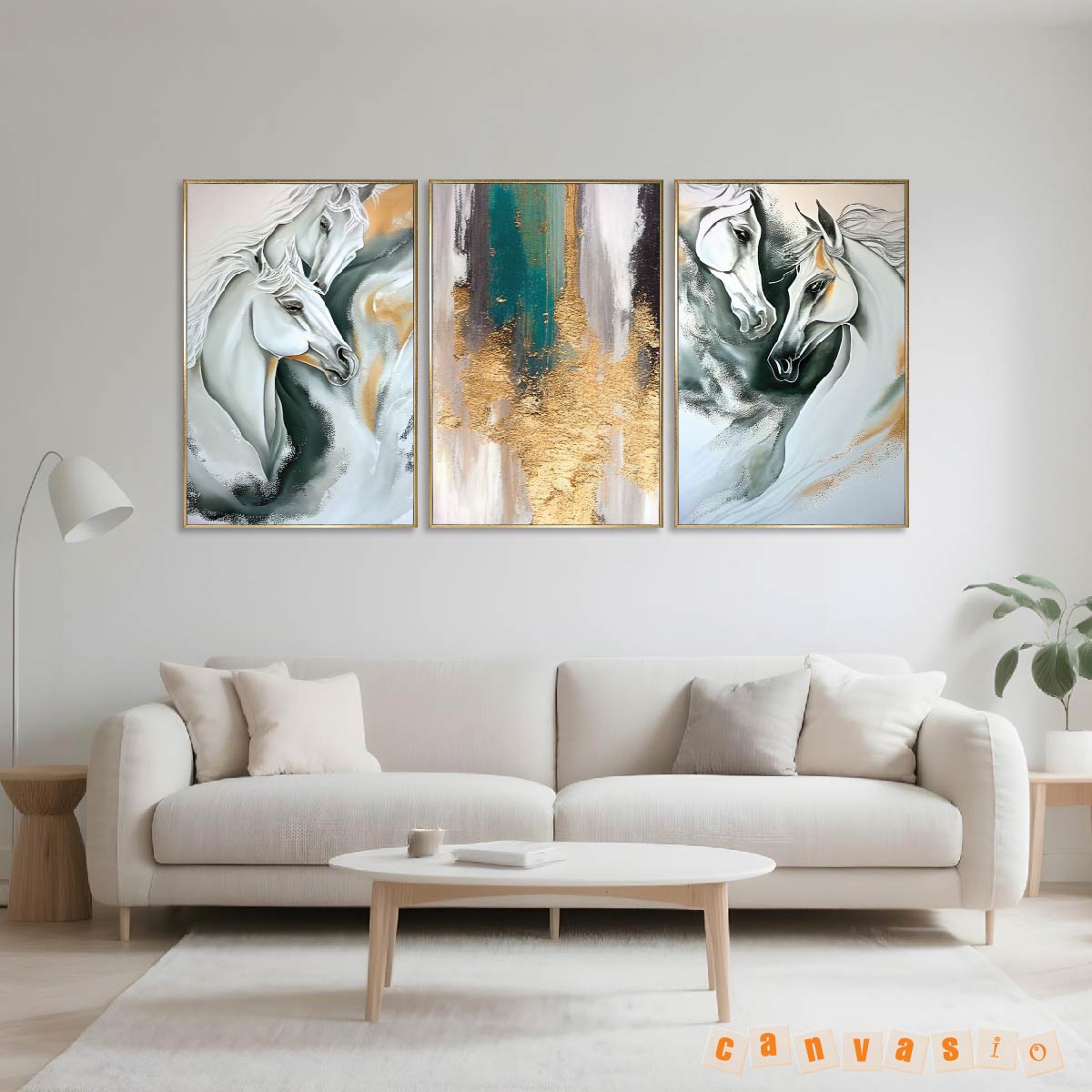 Bộ 3 tranh canvas mã đáo | Mã số KAP-ĐV 0006 Bộ 3 tranh canvas mã đáo | Mã số KAP-ĐV 0006