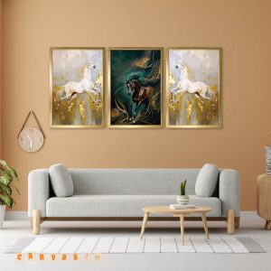Bộ 3 tranh canvas Mã đáo | Mã số KAP-ĐV 0008