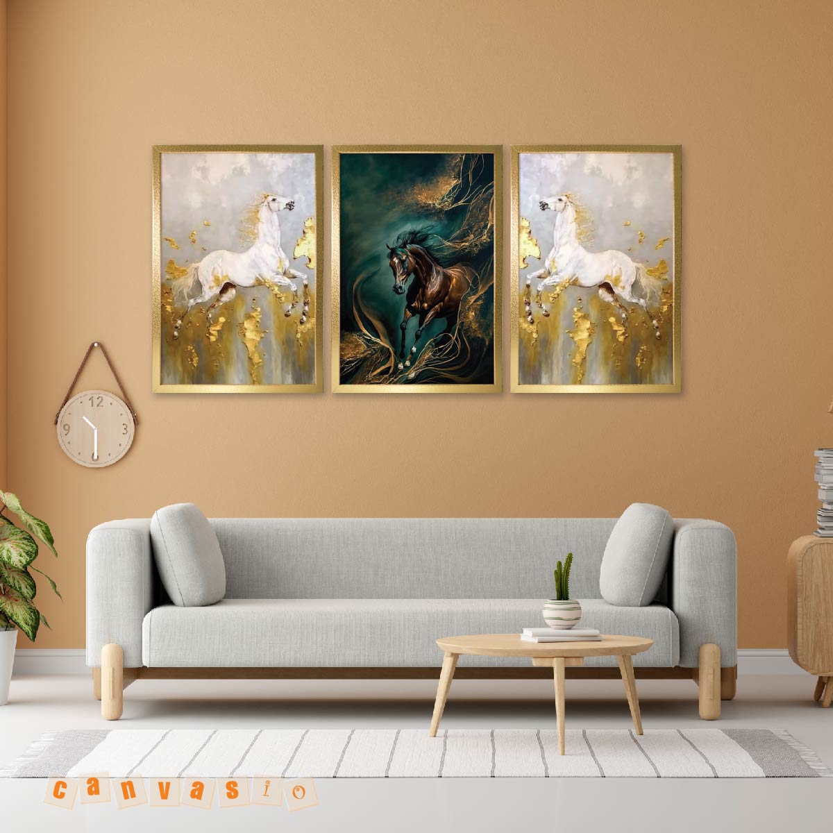 Bộ 3 tranh canvas Mã đáo | Mã số KAP-ĐV 0008 Bộ 3 tranh canvas Mã đáo | Mã số KAP-ĐV 0008