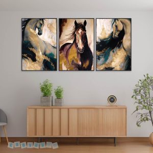 Tranh canvas bộ 3 bức Mã đáo | Mã số KAP-ĐV 0009