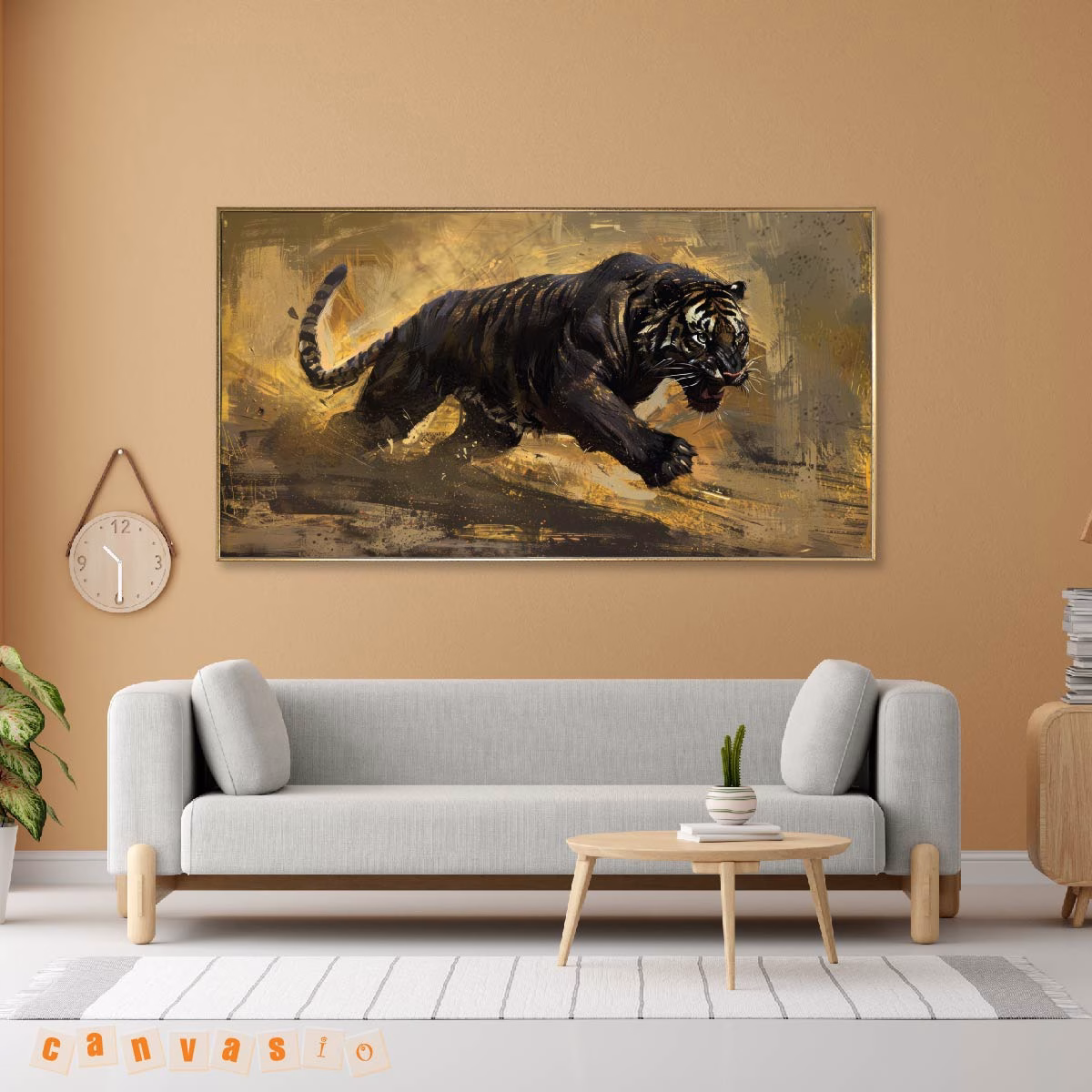 Tranh canvas hổ quyền lực | Mã KAP-ĐV 0013
