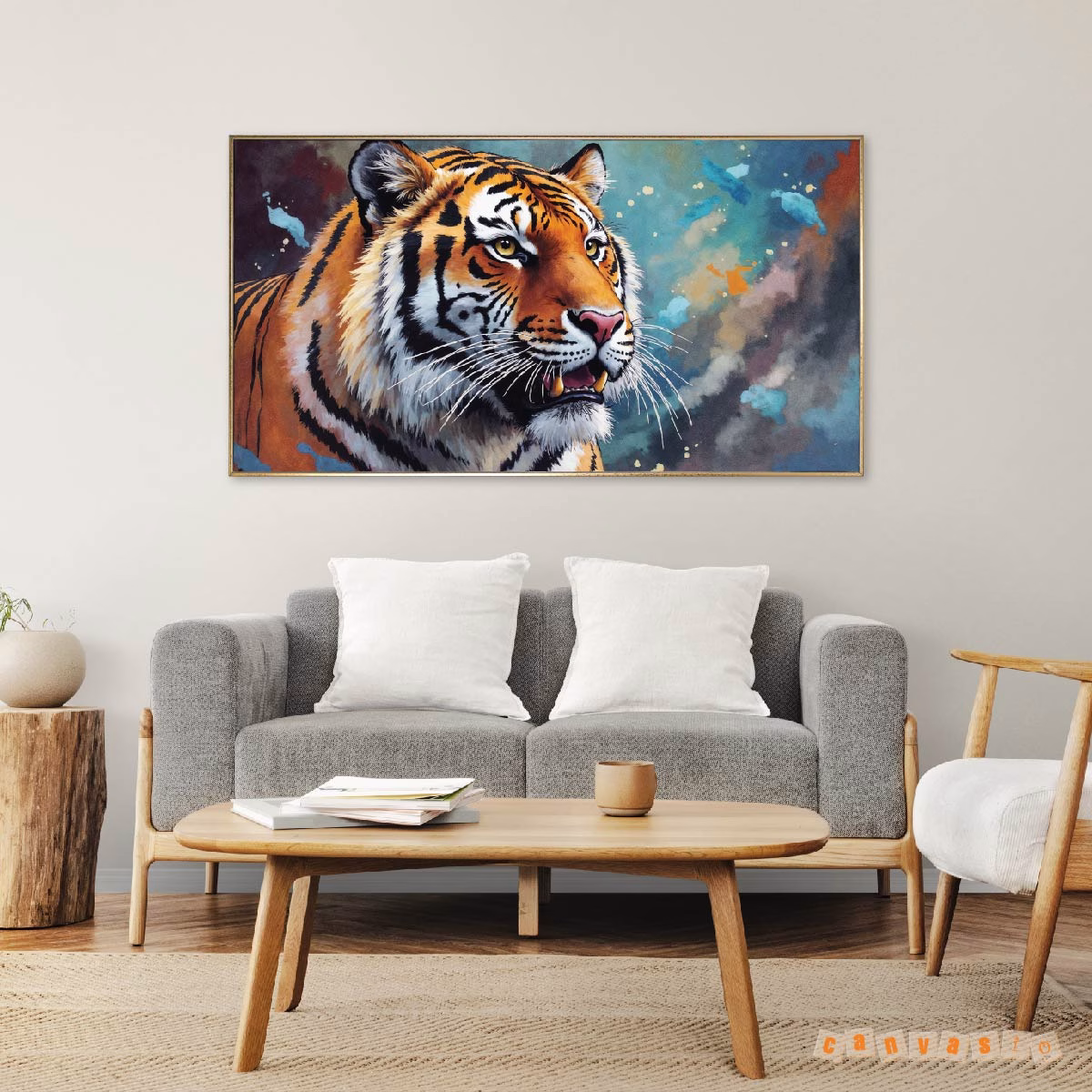 Tranh canvas hổ vàng oai nghiêm | Mã KAP-ĐV 0022