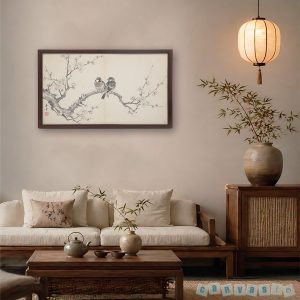 Tranh Canvas Chim Sẻ Và Hoa Mai Đậm Chất Cổ Điển | Mã số KAP-HL 0017