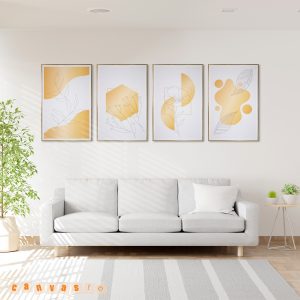 Bộ tranh Canvas Boho tối giản tone cam ấm nghệ thuật | Mã số KAP-HL 0024